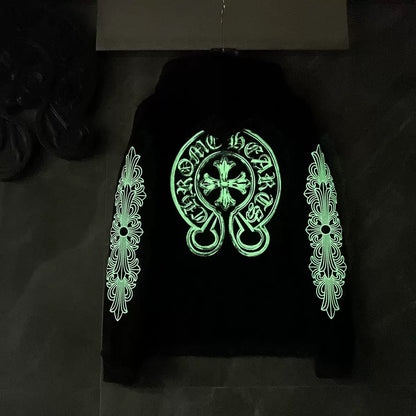 FELPA CHROME HEARTS FOSFORESCENTE