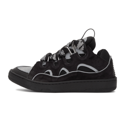 Curb Trainers In Black Leather