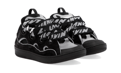 Curb Trainers In Black Leather