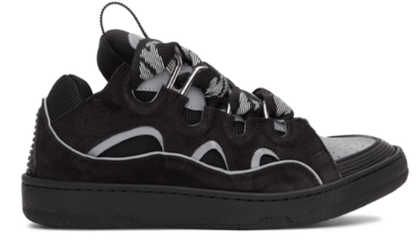 Curb Trainers In Black Leather
