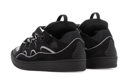 Curb Trainers In Black Leather