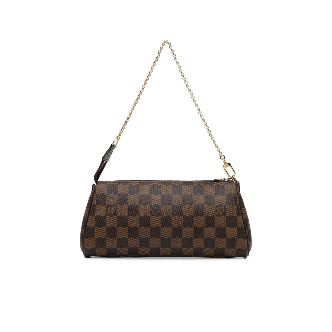 BORSA A TRACOLLA EVA IN TELA DAMIER MARRONE ED EBANO