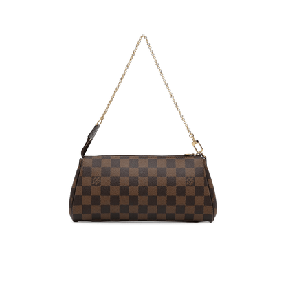 BORSA A TRACOLLA EVA IN TELA DAMIER MARRONE ED EBANO