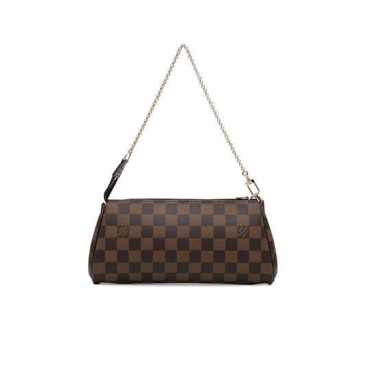 BORSA A TRACOLLA EVA IN TELA DAMIER MARRONE ED EBANO