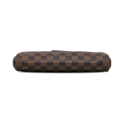 BORSA A TRACOLLA EVA IN TELA DAMIER MARRONE ED EBANO