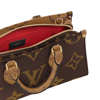 BORSA ON THE GO EAST WEST IN PELLE MONOGRAM EMPREINTE MONOGRAM REVERSE CANVAS
