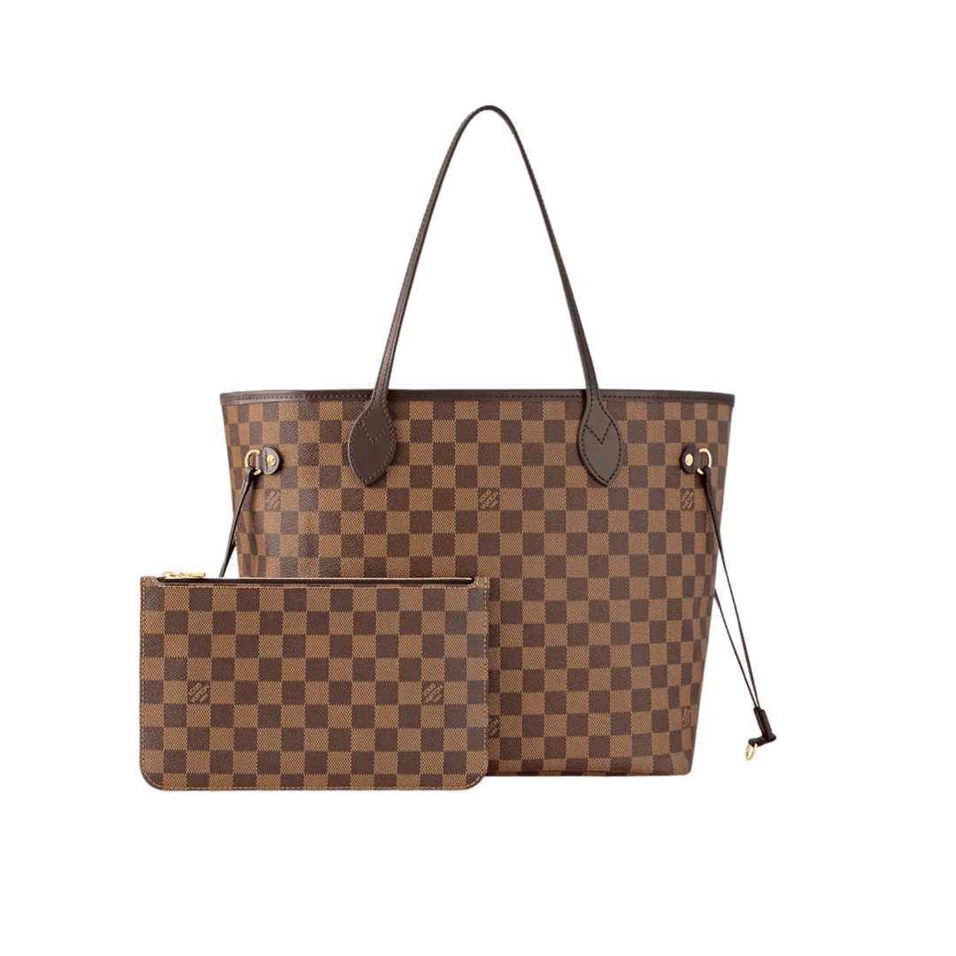 BORSA NEVERFULL MM TELA DAMIER ÉBÈNE ROSSO CILIEGIA