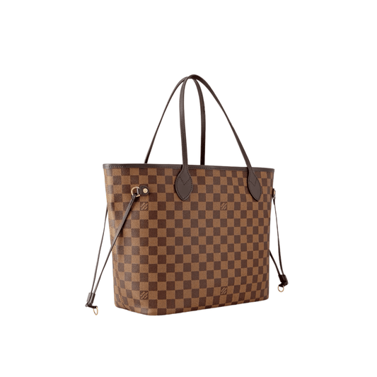 BORSA NEVERFULL MM TELA DAMIER ÉBÈNE ROSSO CILIEGIA